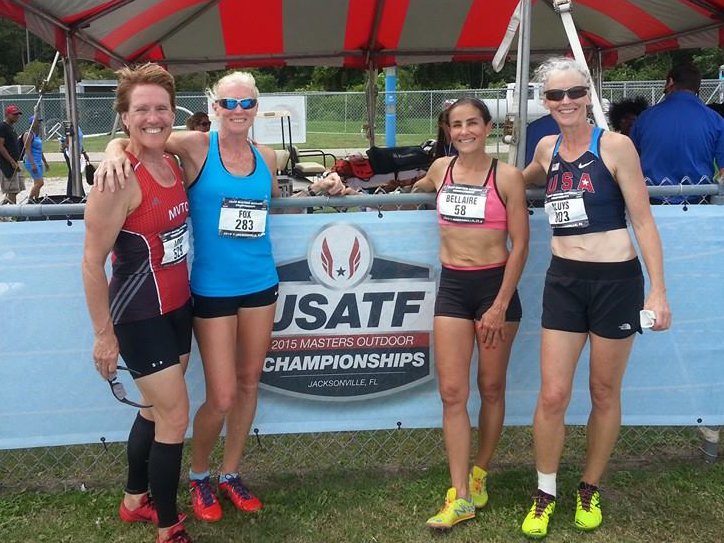Susan, Vicki, Cheryl and Daphne finished hard meet with 4x4 record at Jacksonville.