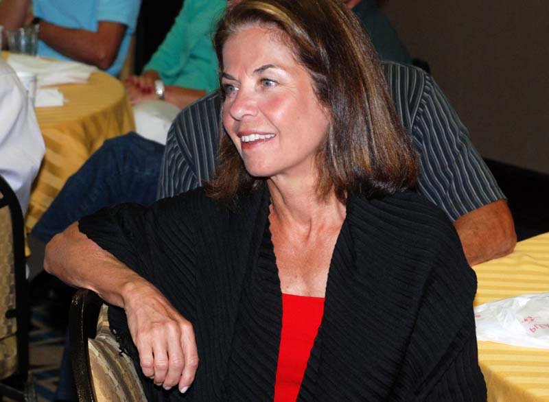 Kathy enjoyed watching other honorees at the Olathe athletes banquet.