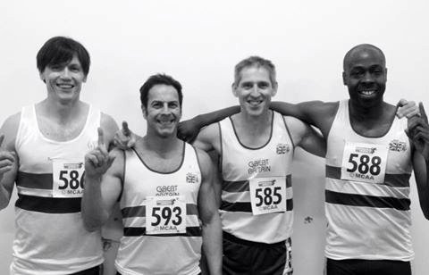 From left to right, new WR holders are Will, Giuseepe, Darren and Michael after 4x2 relay.