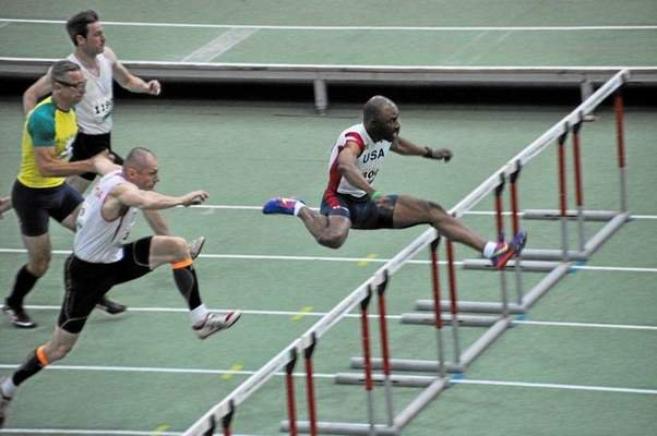 Derek Pye was 2014 world champ at Budapest. At Jacksonville, he ran out of Lane 1.