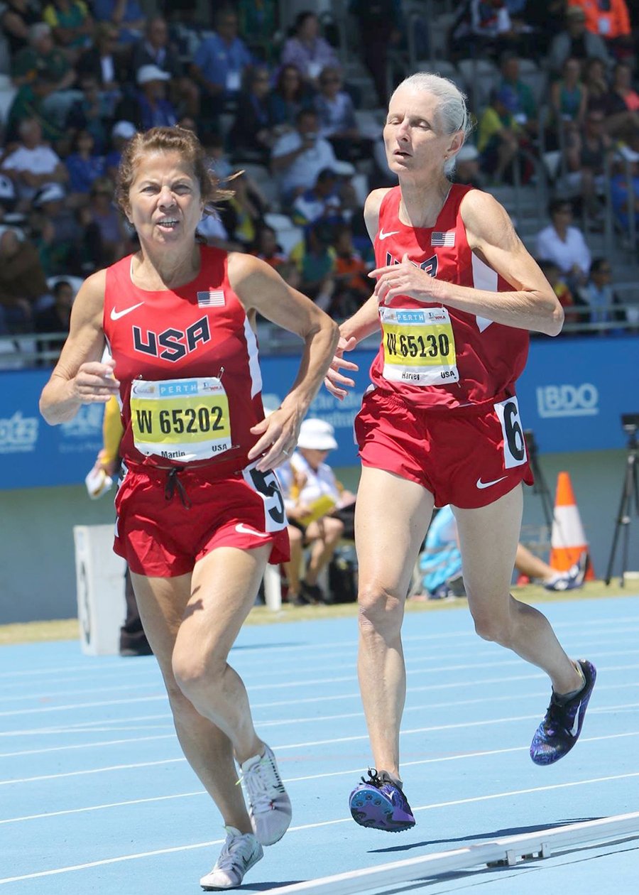 Kathy led Sabra in W65 800 with red USA uniforms dominating the Perth scene.