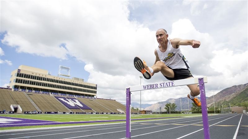 Brianna Scroggins photo of Brad training for rtturn to the Trials. He made steeplechase semis in 1992.