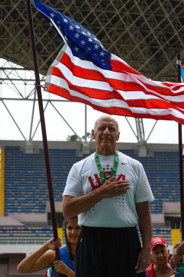 Lee McCabe also won shot gold on Day 1 of WMA regionals.