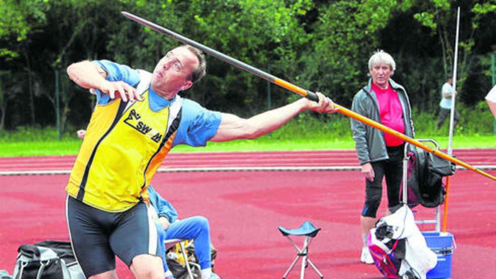 Here's Norbert in javelin mode. He's handy with the other implements as well.