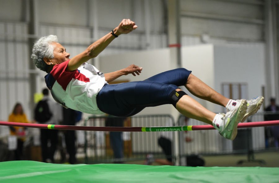 Irene went XX in the high jump — not the best on record but still amazing.