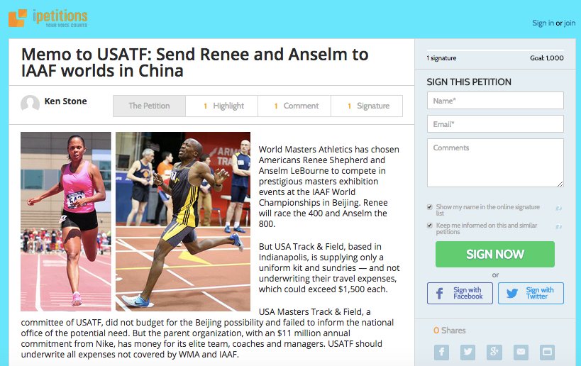 Here's my latest petition. But hey — sometimes they work! Please click and sign.