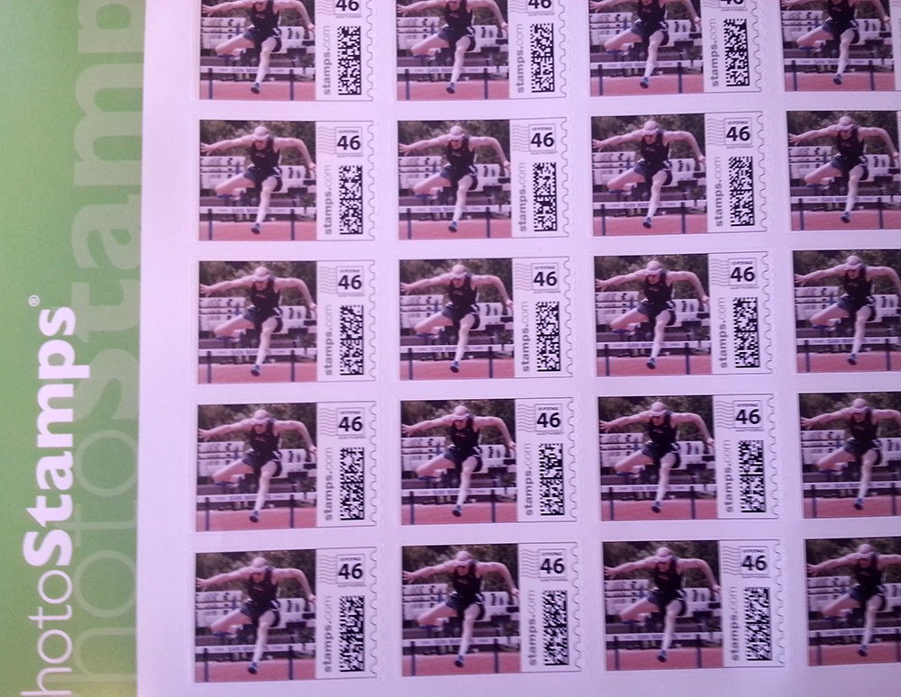 Wife used her hurdle shot of me for gift. I'll have to add 3-cent postage starting Jan. 26.