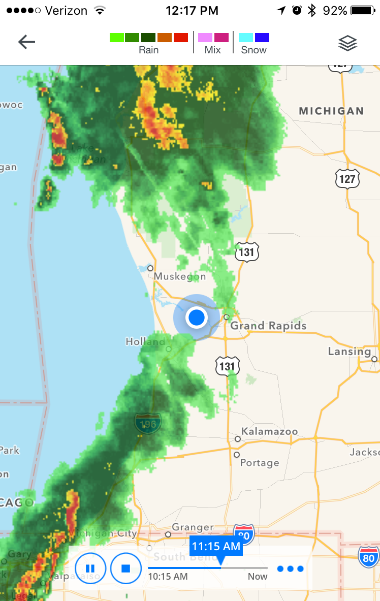 Storm system passed north and south of us.